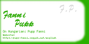 fanni pupp business card